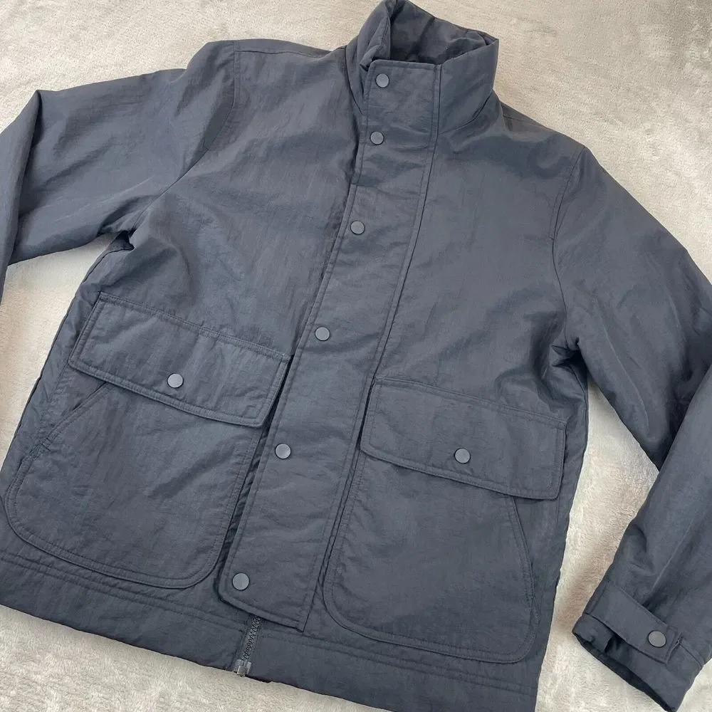 Abercrombie & Fitch Jacket Coat Men Medium Black Wind Water Resistant Nylon $199